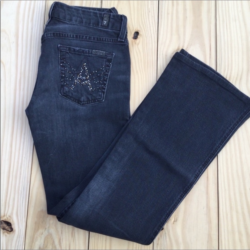 7 For All Mankind A Pocket Dark Gray Boot Cut Jeans Size 26